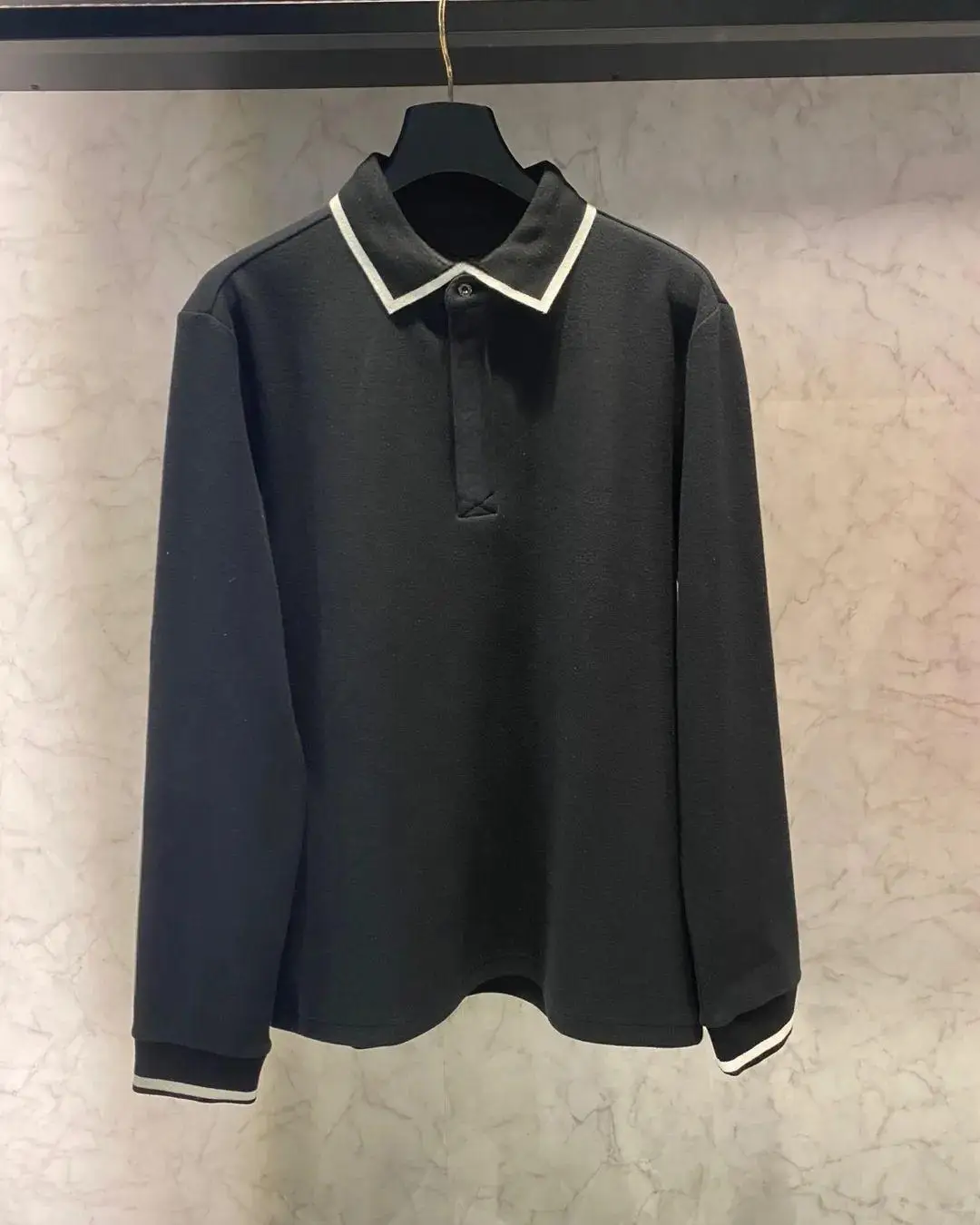 Mens Golf Brushed Fabric Thickened Long Sleeve Top Warm Comfort Outdoor Golf Base Wear
