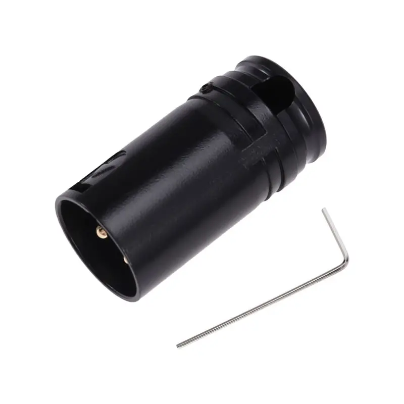 A42Z-Compact XLR Microphone Solder Adapter 3 Pin Black Shell XLR Solder Connector