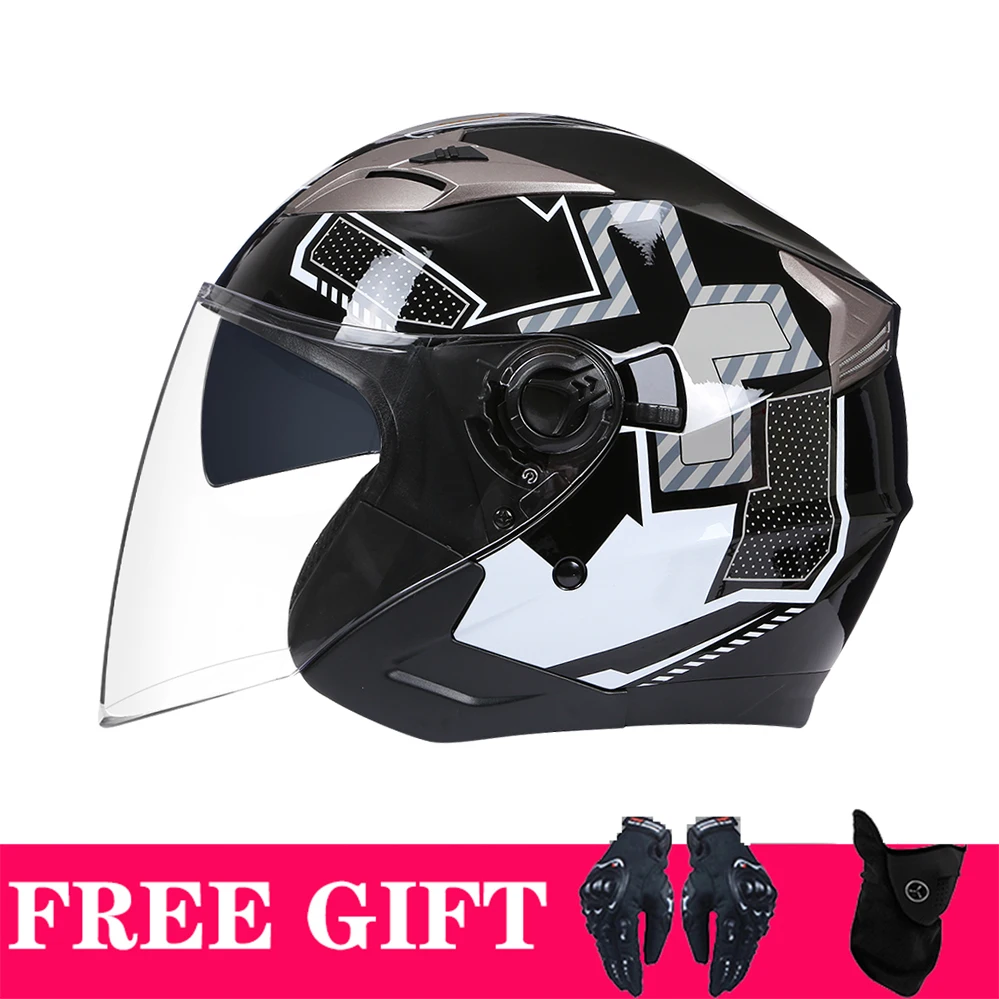 Protective Retro Open Face 3/4 Motorcycle Helmet Outdoor Riding Safety Helmet DOT ECE Approved Bike Casco Four Seasons Capacete
