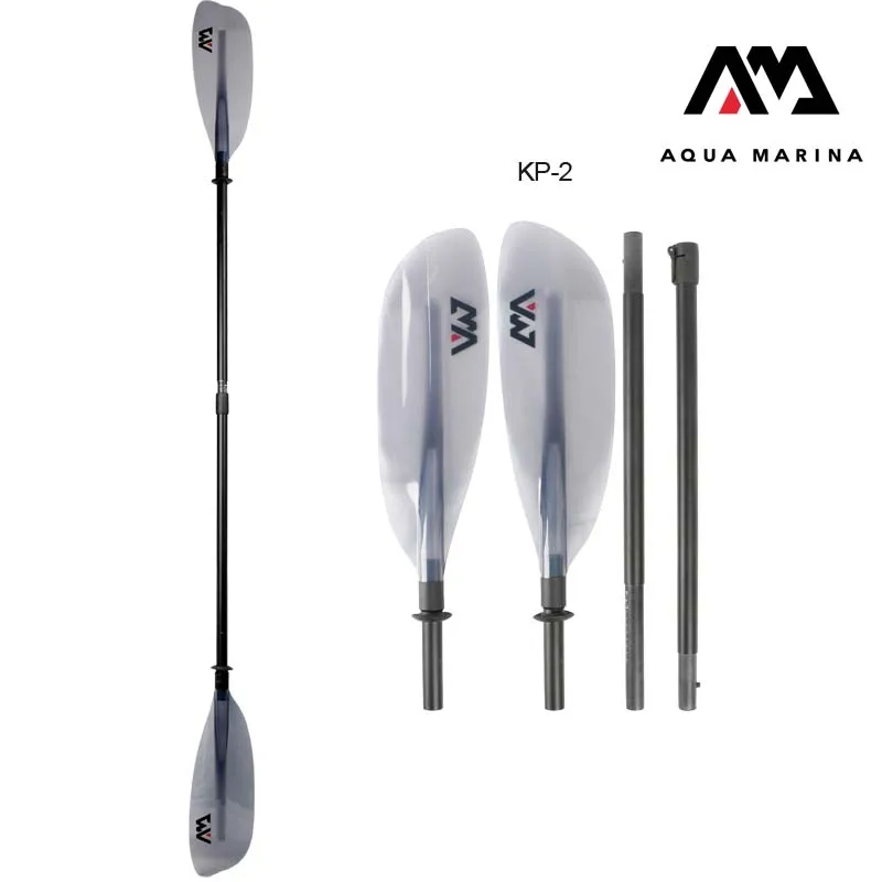 AQUA MARINA fiberglass paddle KP-2 inflatable kayak double blade transparent blade extendable 230-240cm 4 section oar adjustable