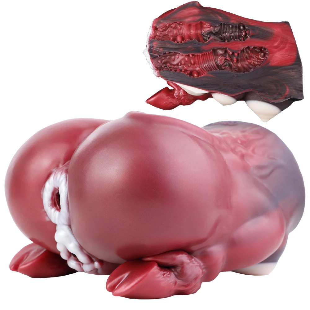 GEEBA Dual Holes Silicine Male Masturbator Realistic Vagina Anal Big Ass Pocket Pussy Adult Onahole Sex Toys for Men Adult Goods