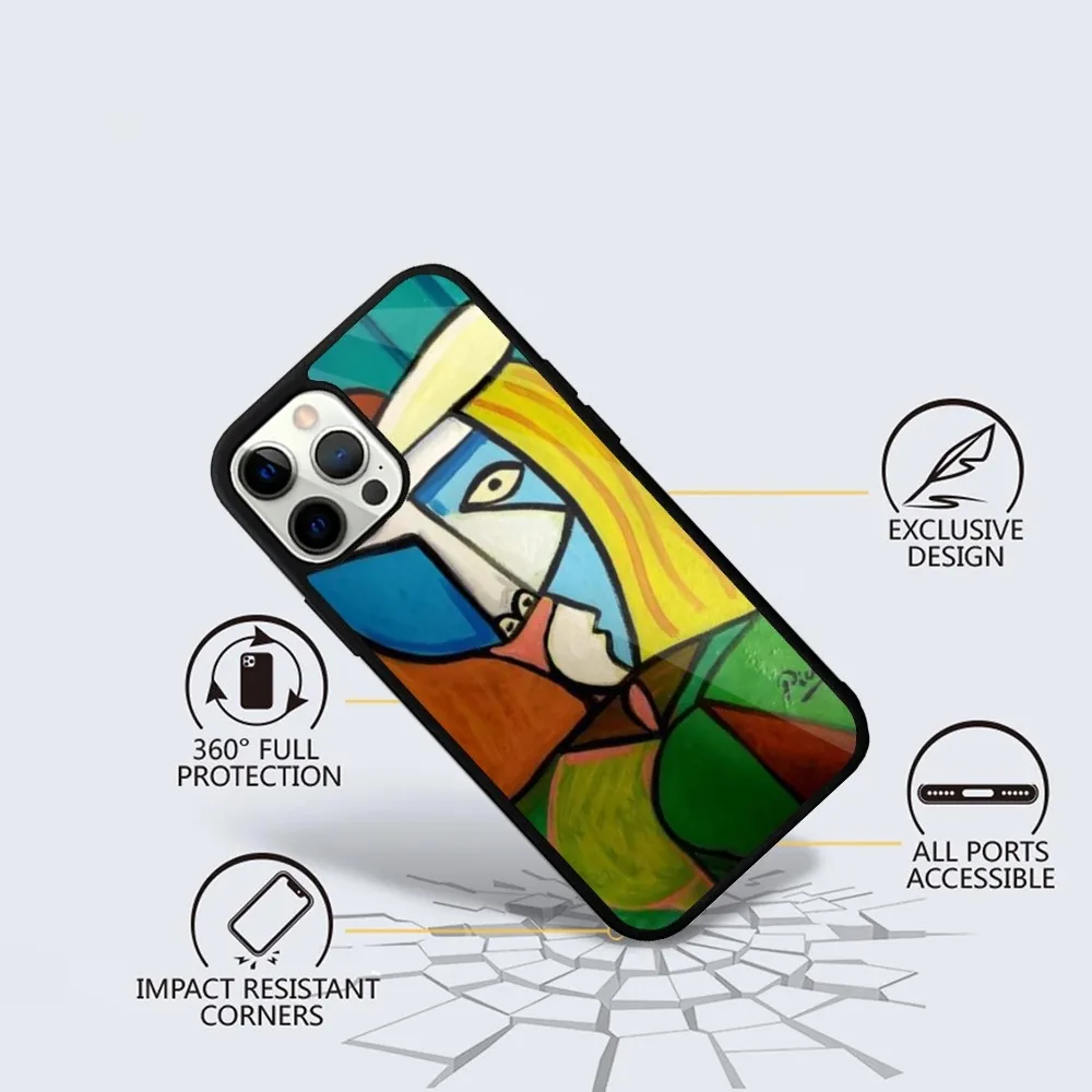 P-Picasso abstract art  Phone Case For iPhone 15,14,13,12,11,Plus,Pro,Max Mini Magsafe Magnetic Wireless Charging