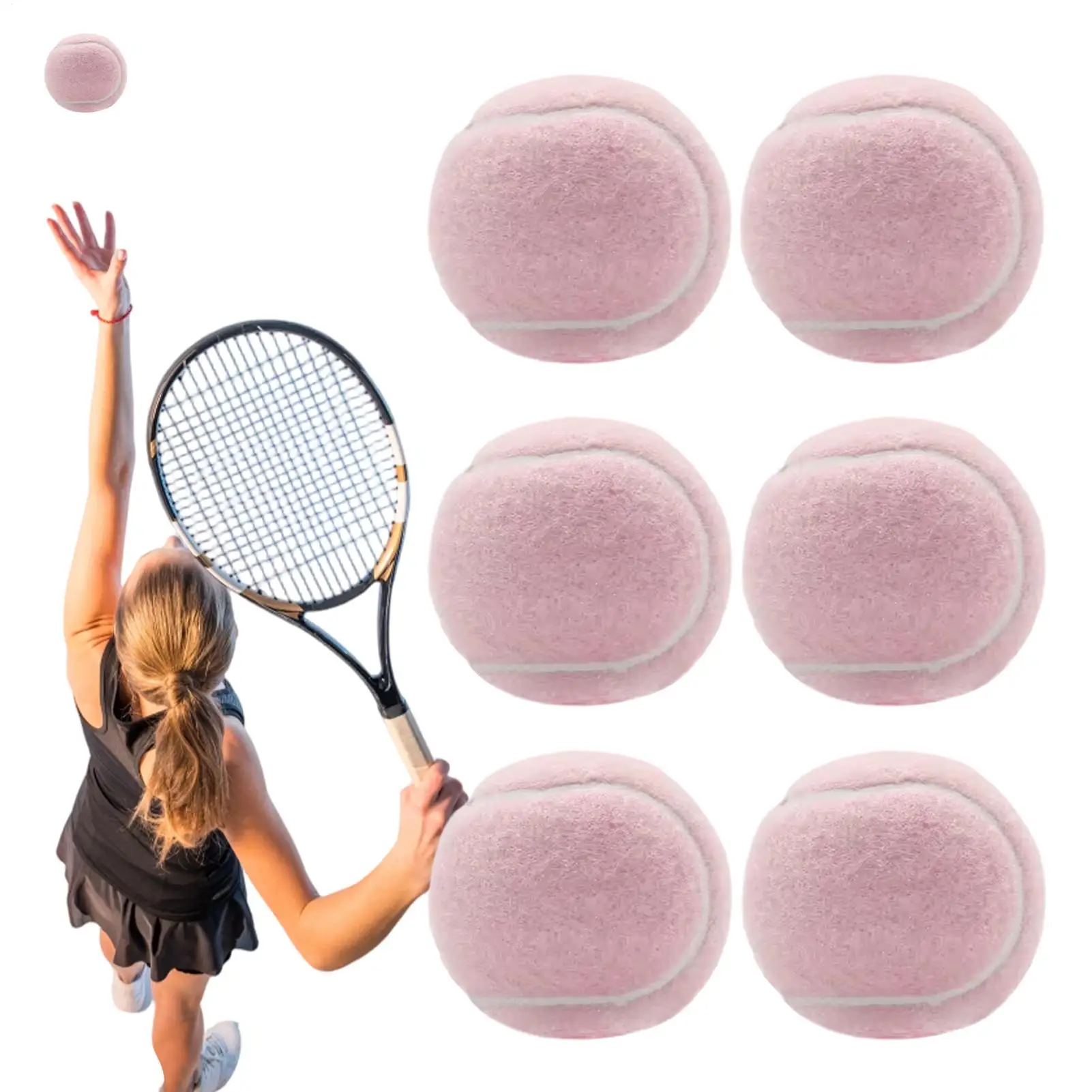 6pcs Tennis Balls, Practice Training Balls for Players Enthusiasts, Standard Pressure Balls for Club School Tournament