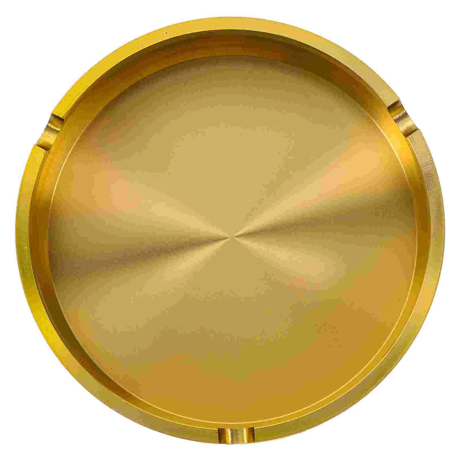 Ashtray Round Brass Tabletop Holder Office Household Metal Indoor Large Ashtrays Simple Living Room Ashtray For Outdoor