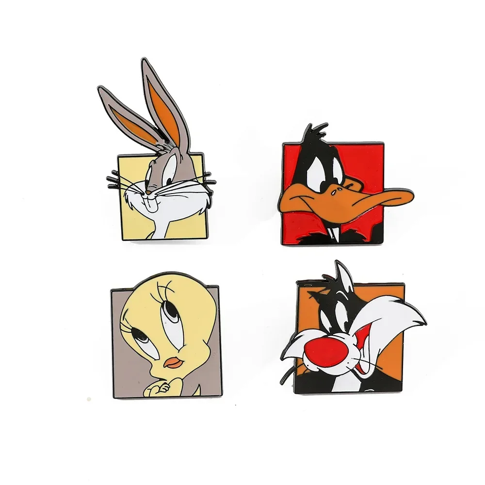 Set Cartoon Enamel Pin Funny Bugs Rabbit Brooches for Women Lapel Pins Badge on Backpack Costume Accessories Bunny Jewelry Gifts