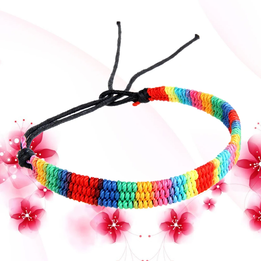 

Multicolor Women'S Braided Hand Rope Stylish Colored Silk Cord Handmade Wide Side Colorful Bracelet Party Anniversary Valentine