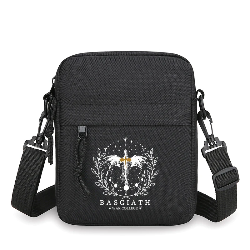 

Fourth Wing Print Mini Crossbody Bag Women Men Basgiath War College Pattern Mobile Phone Bag Zipper Dragon Rider Shoulder Bags