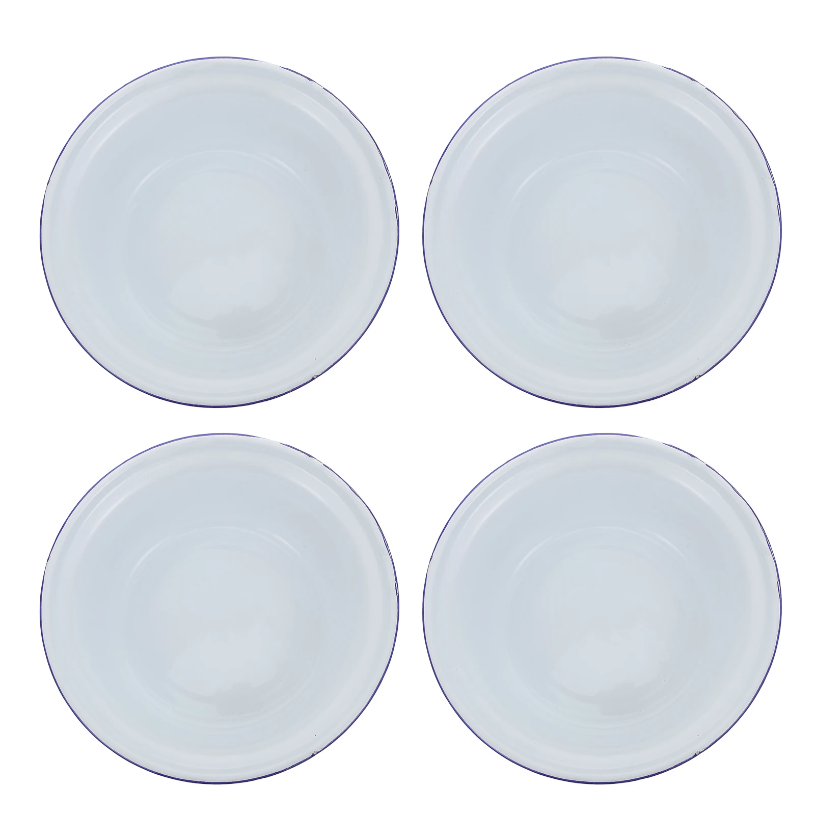 

4Pcs Creative Enamel Soup Basins Retro Household Bowls for Soup Salad Fruit Decorative Serving Enamel Bowl Simple Basin