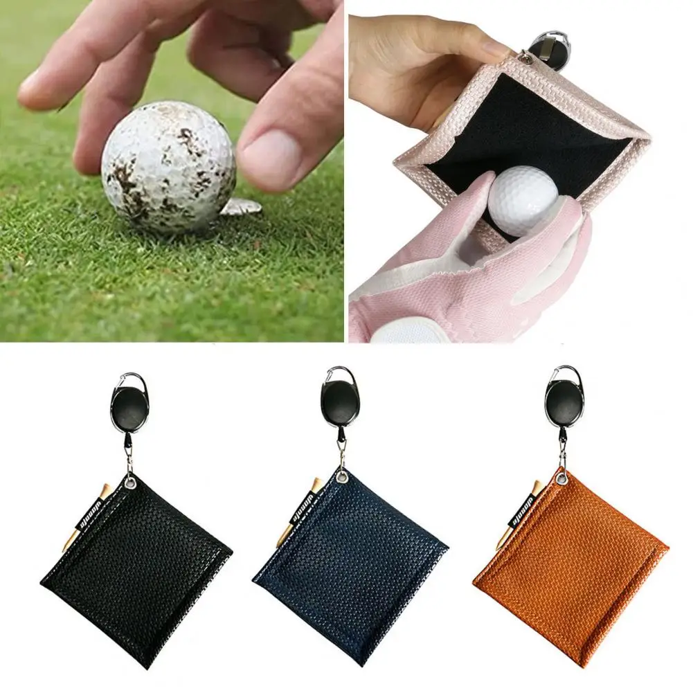 Handuk Pembersih Bola Golf Microfiber Persegi dengan Kait Karabiner Pembersih Kain Lap Kepala Klub Golf Bersih Penyerapan Air