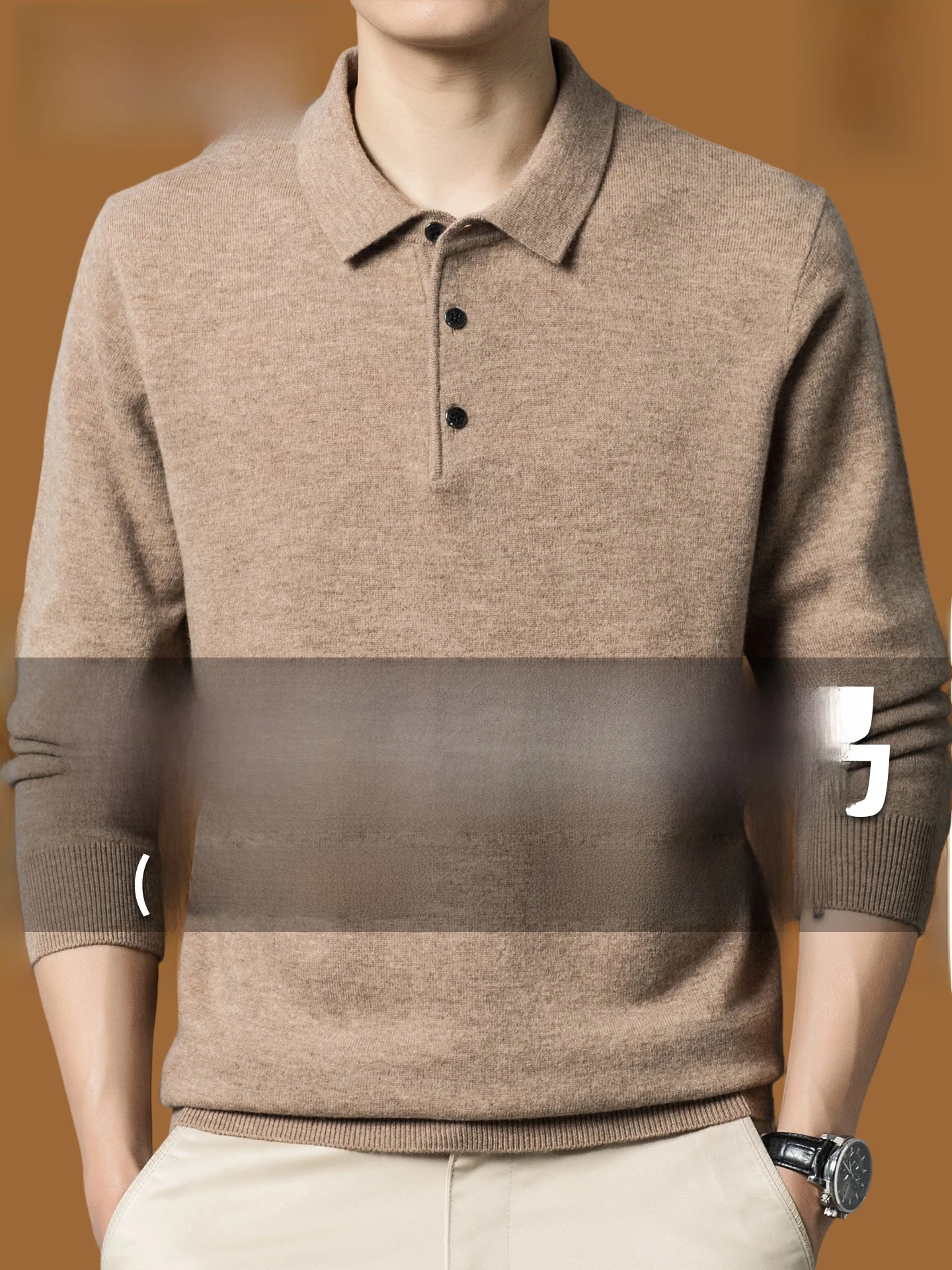 

Thiened irt Collar Knitted Sweater Men's Base Layer irt Pure Color Busin Casual Sle Winter Season Regular Fit