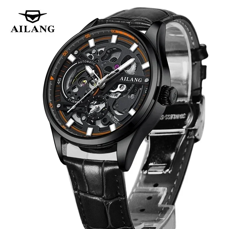 ailang-8838-men's-steampunk-skeleton-tourbillon-automatic-mechanical-watch-luminous-waterproof-wristwatch-for-fashionable-gentle