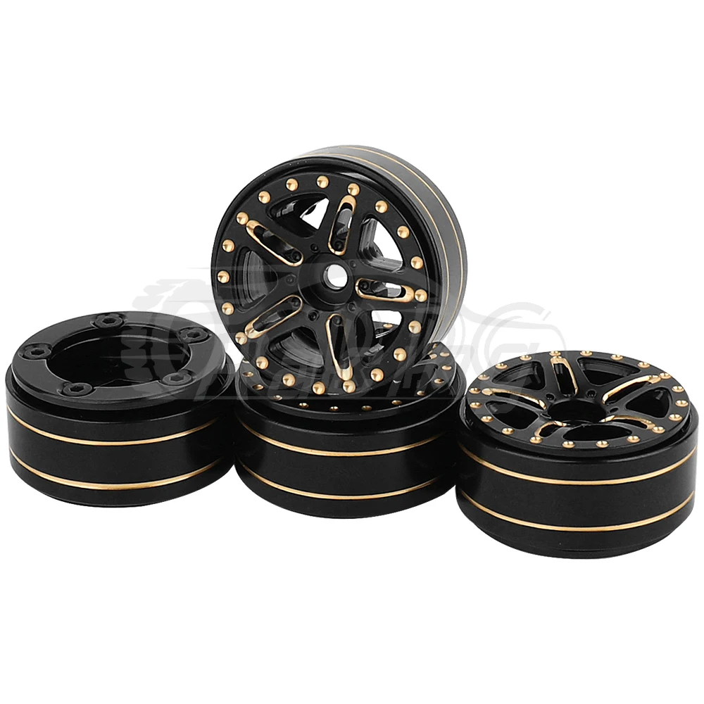 1.0 inch Metal Beadlock Wheel Rims Hubs for Axial SCX24 AX24 1/24 TRX4m 1/18 RC Rock Climbing Car Crawler Model Upgrade Part