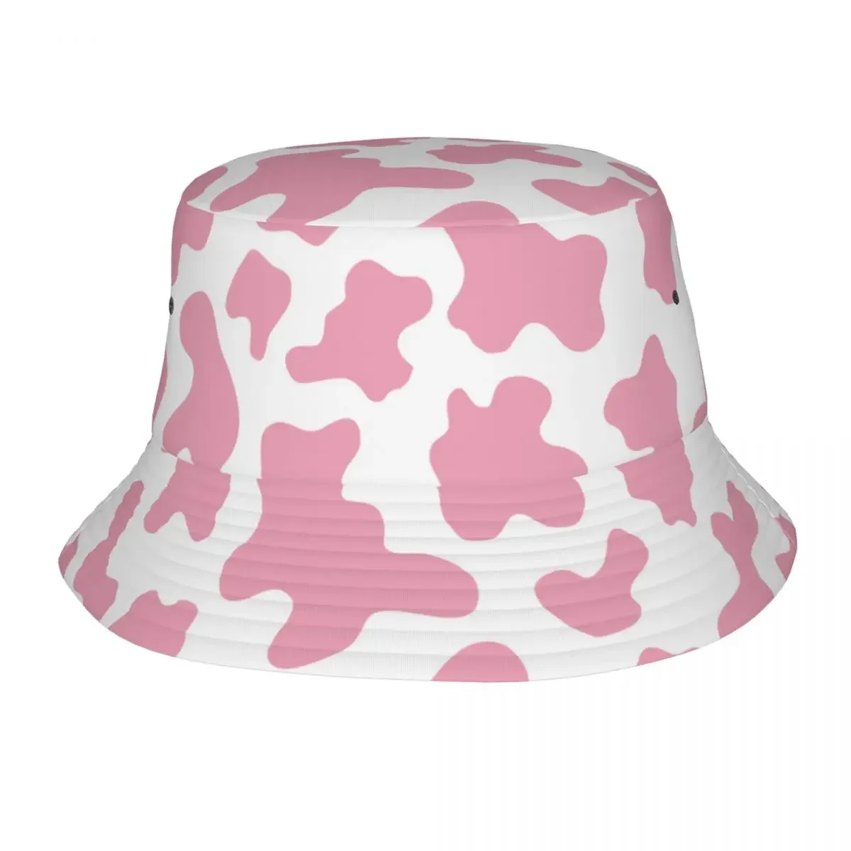 Street Abstract Pink Bucket Hat Unisex Packable Hiking Cute Cow Print Fishing Caps Hot Summer Headwear Bob Hat