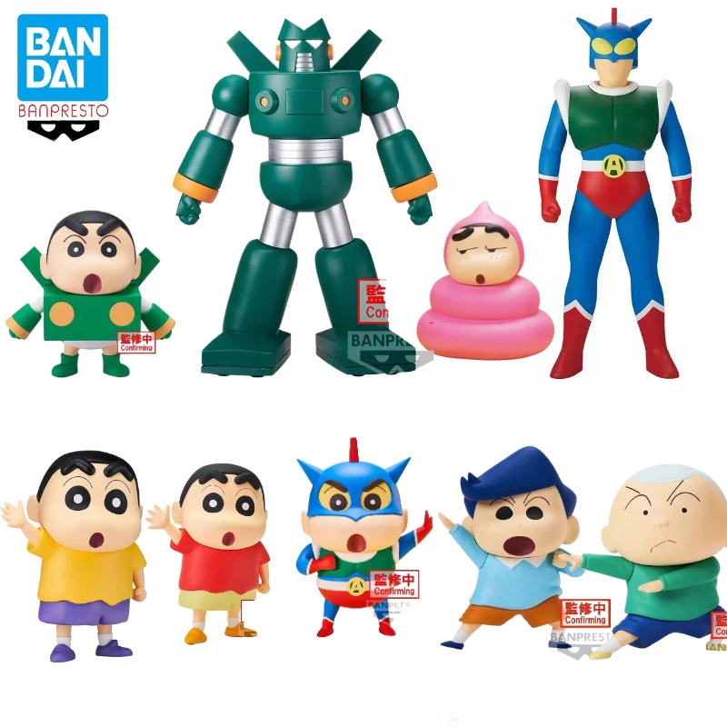 

In Stock Bandai BANPRESTO SOFVIMATES Crayon Shin-chan Action Figure Kantamu Robo Kazama Tōru Anime Figure Model Toys Doll Gifts