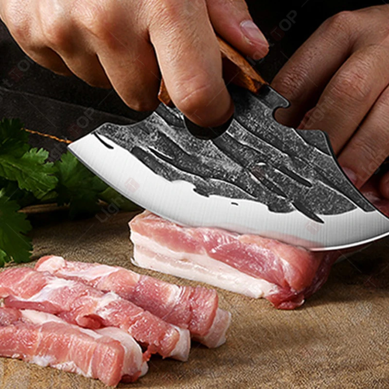 Multifunctional Kitchen Knife Stainless Steel Forged Knife Meat Cleaver Boning Knife with Bottle Opener Portable Pocket Knife