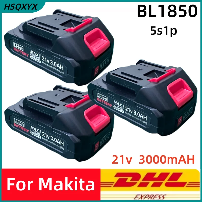 

Аккумулятор литий-ионный 21В 3.0Ач для инструментов Makita 18В/20В/21В, совместимый с бензопилами, гайковертами и аккумуляторными инструментами