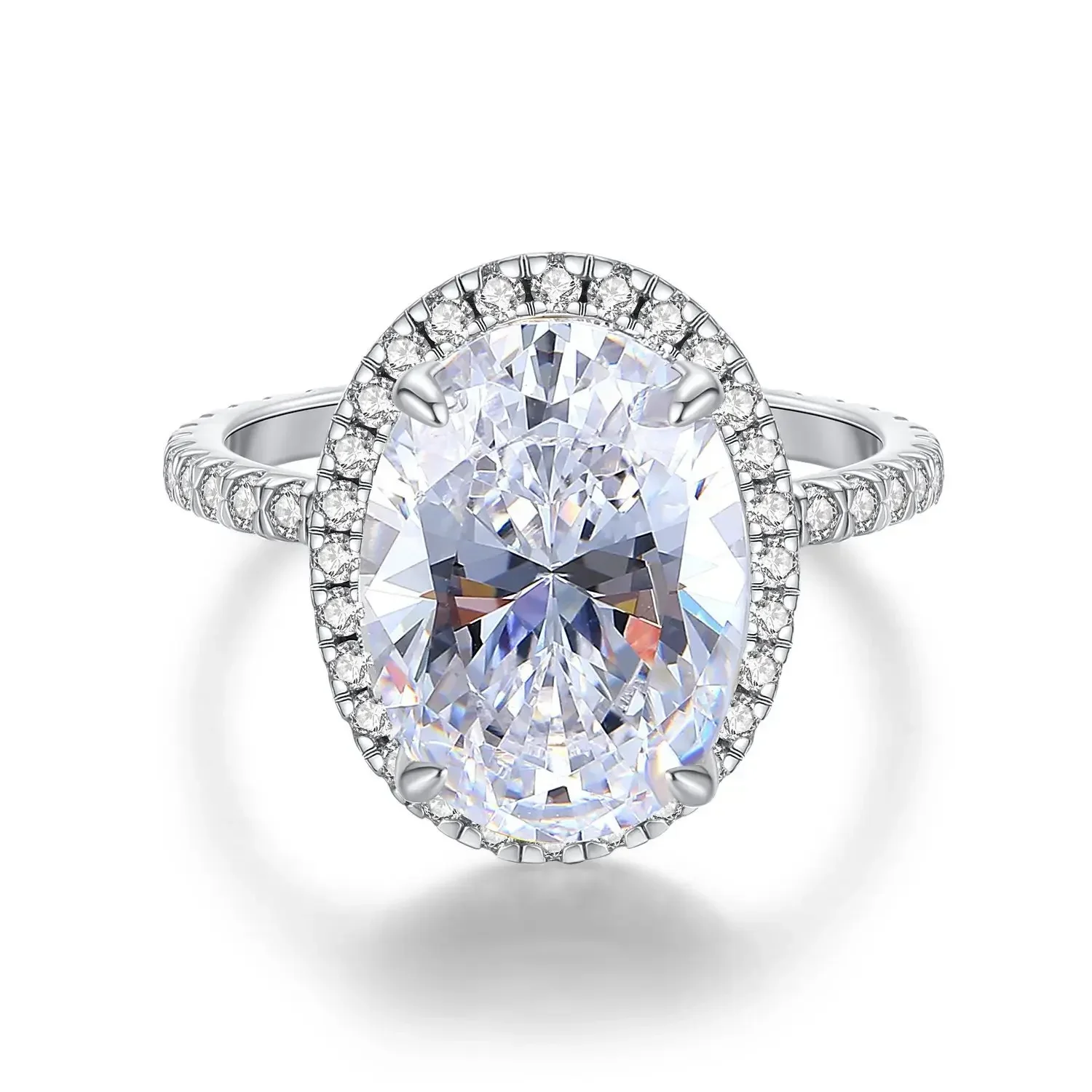 

News925 Sterling silver high carbon diamond ring women wholesale Pigeon eggs full diamond wedding jewelry wholesale