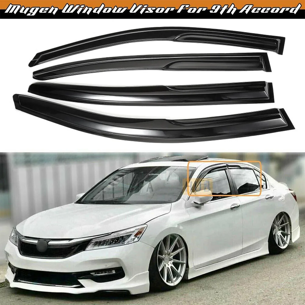 

For 2013-2017 Honda Accord JDM Wavy Mugen Window Visor Rain Guard Vent 4 JDM