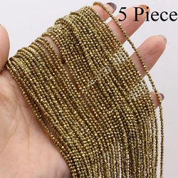 5Piece 2mm Golden Yellow Natural Stone Small Round Bead Faceted Loose Spacer Jewelry Making DIY Bracelet Necklace Accessory38cm