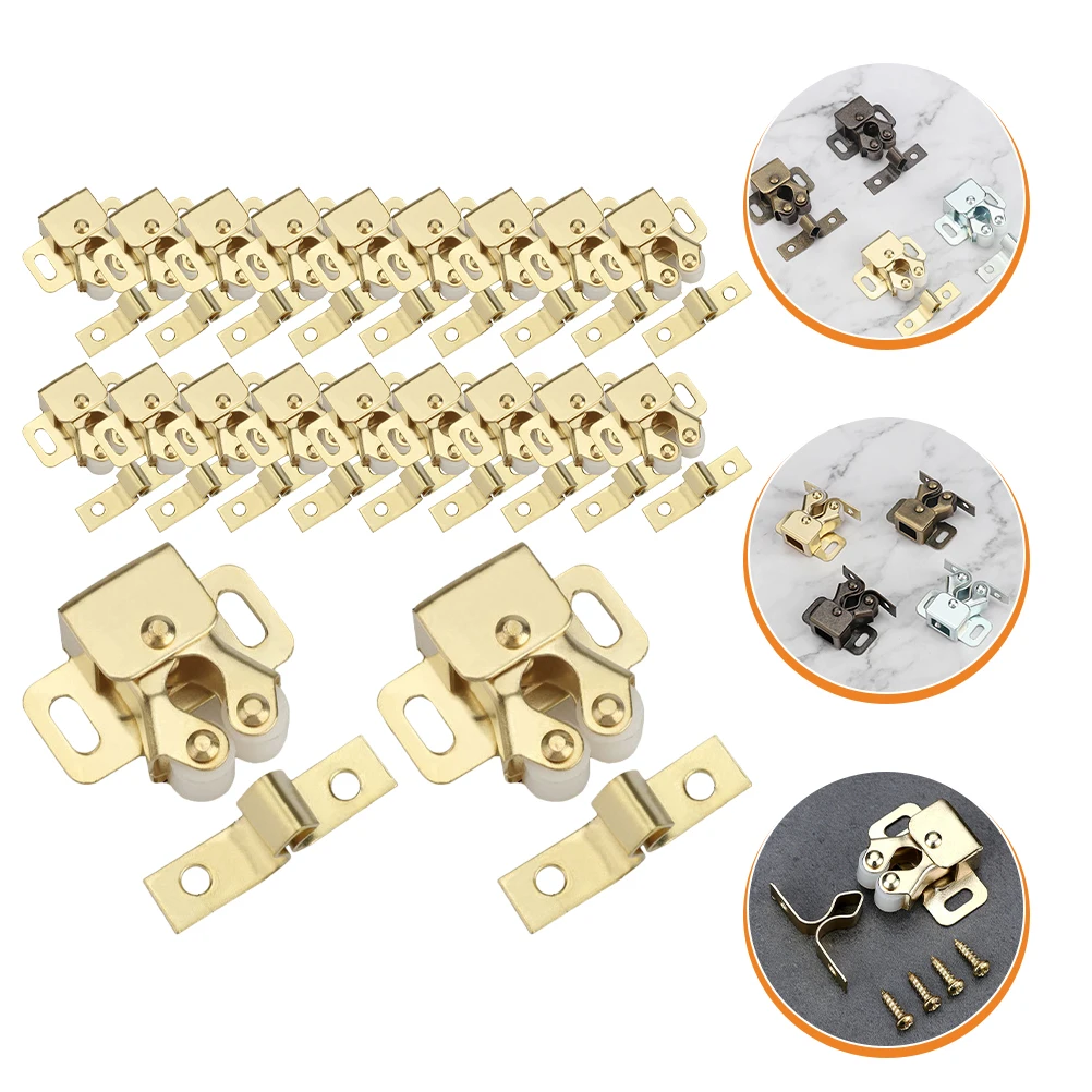 

20 Pcs Door Clip Cupboard Latch Cabinet Catches and Latches Scroll Wheel Cold Rolled Steel Spring