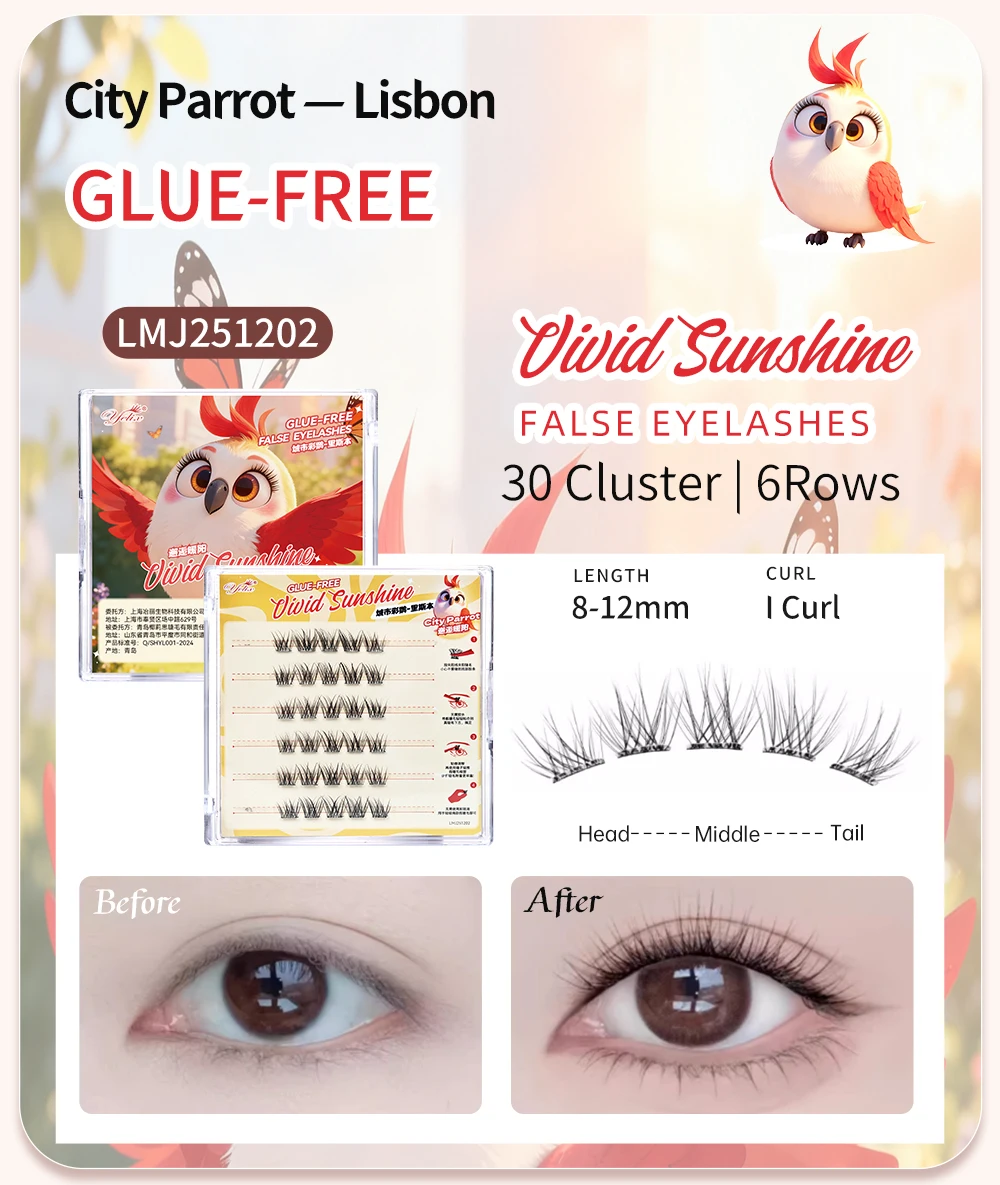 Yelix Kleberfreie Falsche Wimpern 15 Stile Selbstklebende Cluster-Wimpern Natürliche Einzelwimpern-Verlängerungen Großhandel Wimpern-Zubehör – Detail 8