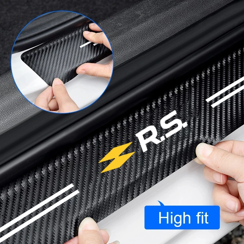 

Carbon Fiber Car Door Threshold Protective Sticker For Renault RS Clio Scenic Logan Megane Koleos Sandero Safrane Satis Arkana