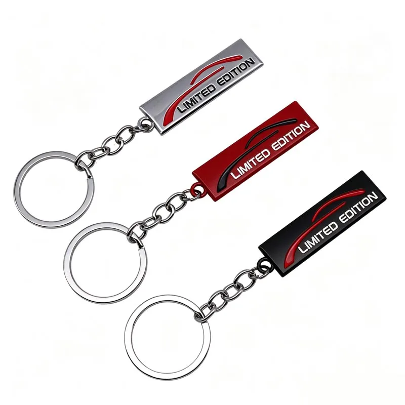 Car Limited Edition Key Chain Metal Rectangle Keyring Enamel Key Holder Auto Accessories Key Pendant Gift
