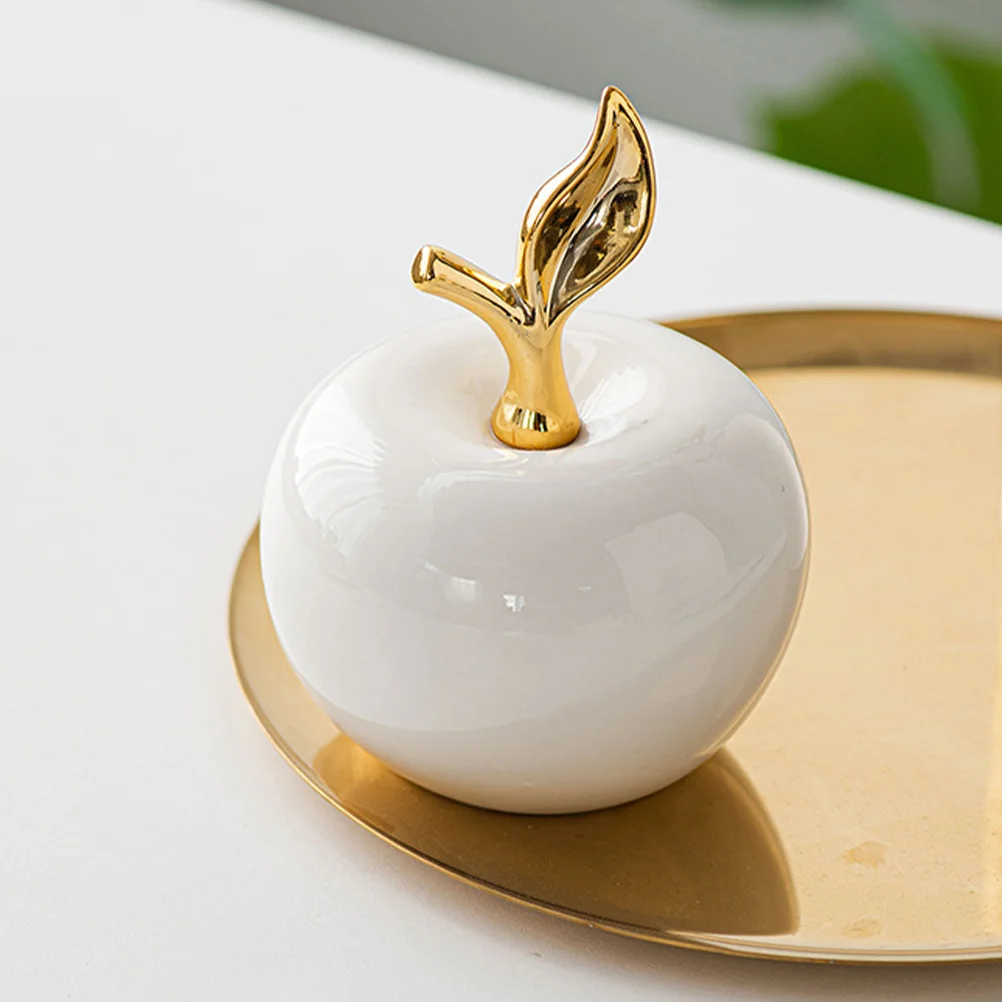 

Ceramic Apple Ornament Statue Small Xmas Craft Christmas Lovely Decoration Models