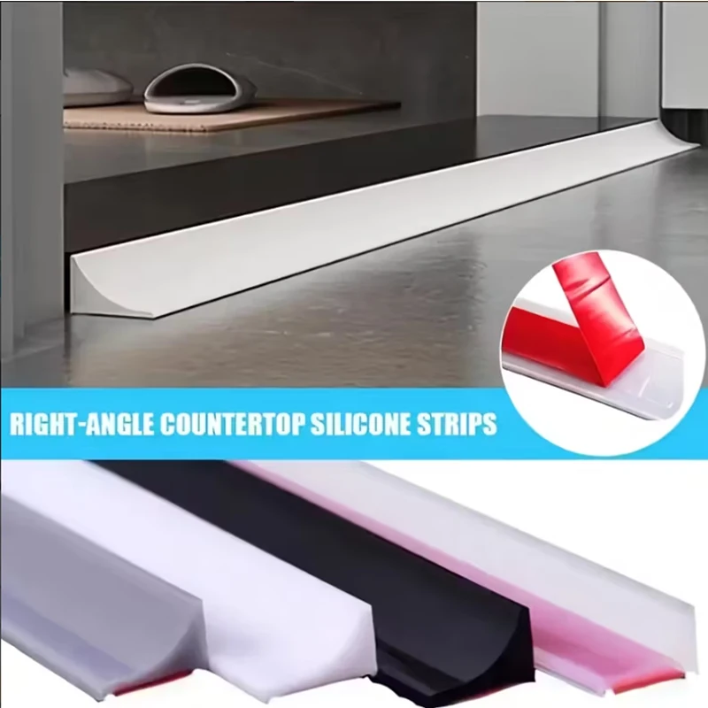 

Flexible Water Stopper for Bathroom & Kitchen，Silicone Water Barrier for Home Bathroom & Kitchen Counter