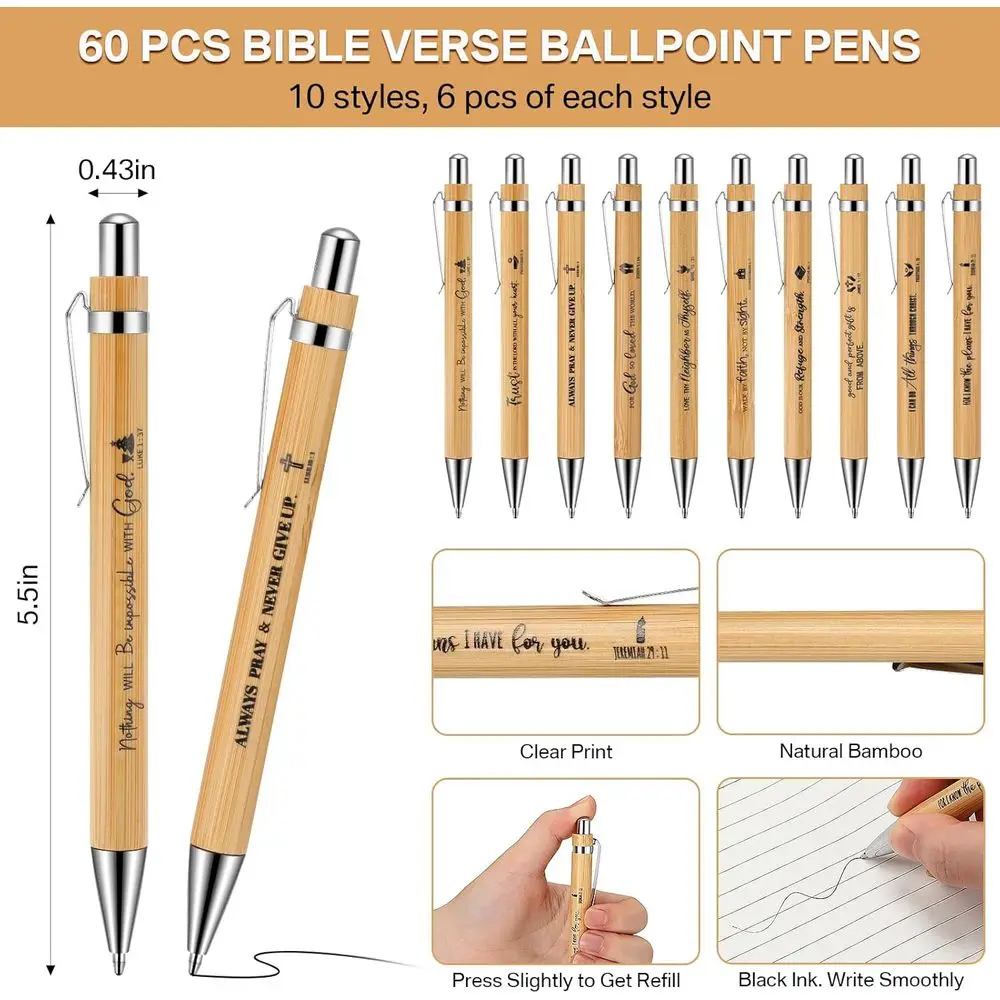 Bulk Christian Spiral Notebooks & Pens - 120 Pcs Bible Journals & Prayer Pens for Church Staff, Teachers, & Holiday Gifts