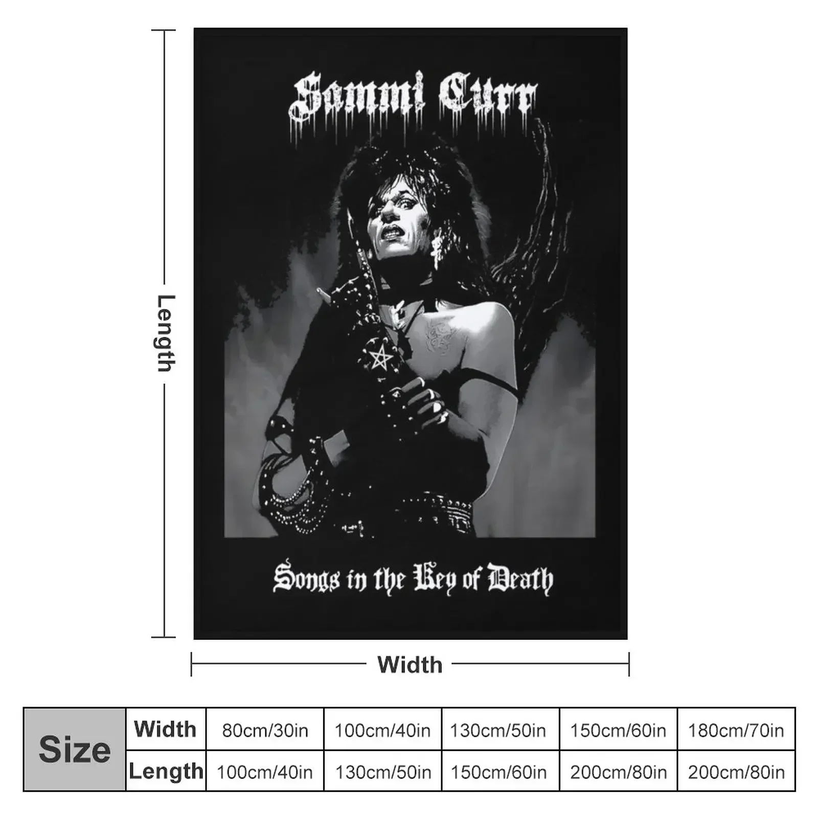 Sammi Curr Black Metal Classic Throw Blanket Personalized Gift Soft Plush Plaid Giant Sofa Thins Blankets