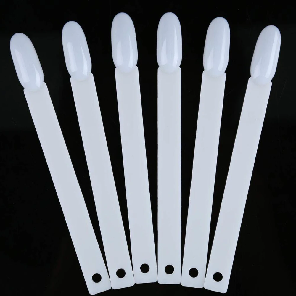 50 pièces/ensemble ovale couleur amande carte ongles affichage bâtons 15cm clair/naturel acrylique ventilateur échantillon ongles Gel affichage pour outil de Salon de manucure