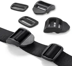 5pcs Plastic Ladder Lock Ladder Slider Buckles for Backpack Straps Webbing 20mm 25mm 32mm 38mm Black