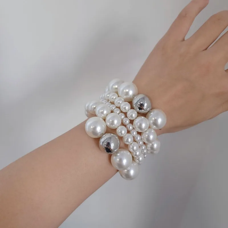 

Niche Multi-layer Pearl Wrapped Bracelet Fashionable and Elegant Women's Circular Spiral Bracelet