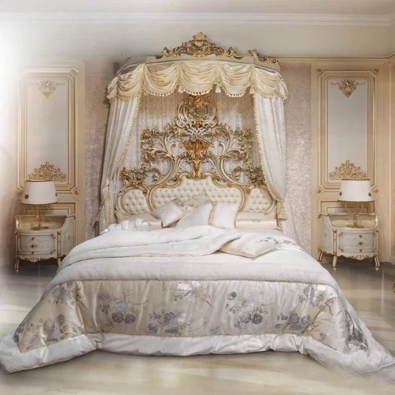 

Palace Bed, Master Bedroom Bed With Carved And Painted Fabrics