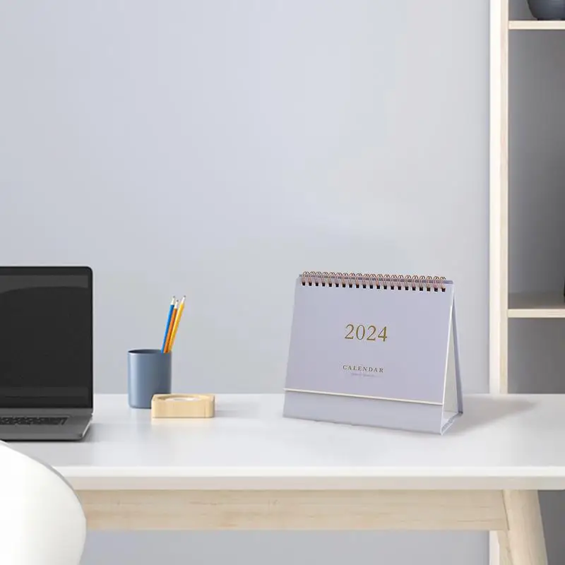 Desktop Standing Calendar, programação diária, notas elegantes Memo, resistente, 2024