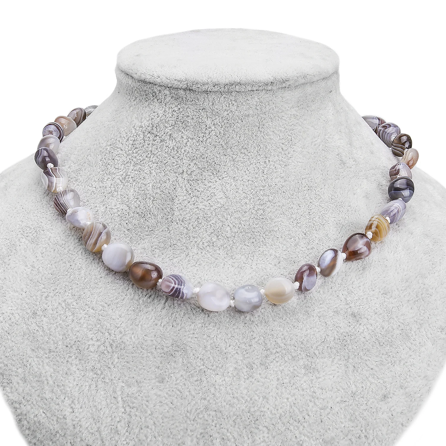 Natural Irregular Botswana Agates Necklace Chakra Stone Beaded for Women Gift Mother\'s Day Gemstones Choker Jewelry