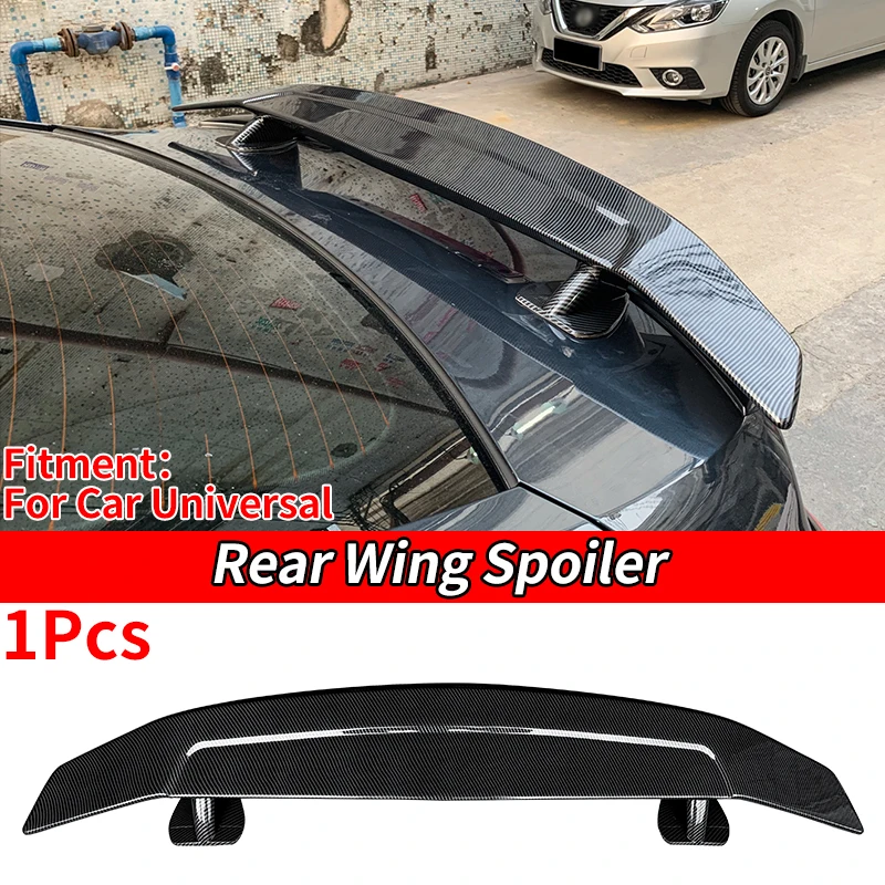 For BMW Honda Tesla Cruze Toyota Car 3D Carbon Fiber Rear Hatchback Auto Trunk Wing Tuning Car Spoiler Universal for Sedan Rear 