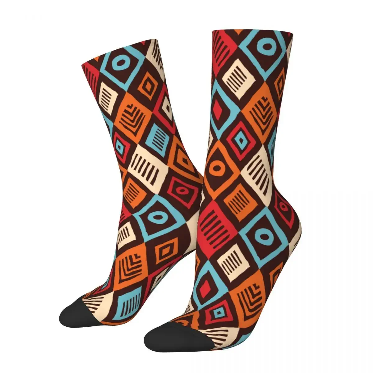 

Abstract Grunge Tribal Socks Men's Women's Funny Happy Geometric Boho Style Socks Spring Autumn Winter Middle Tube Socks Gifts