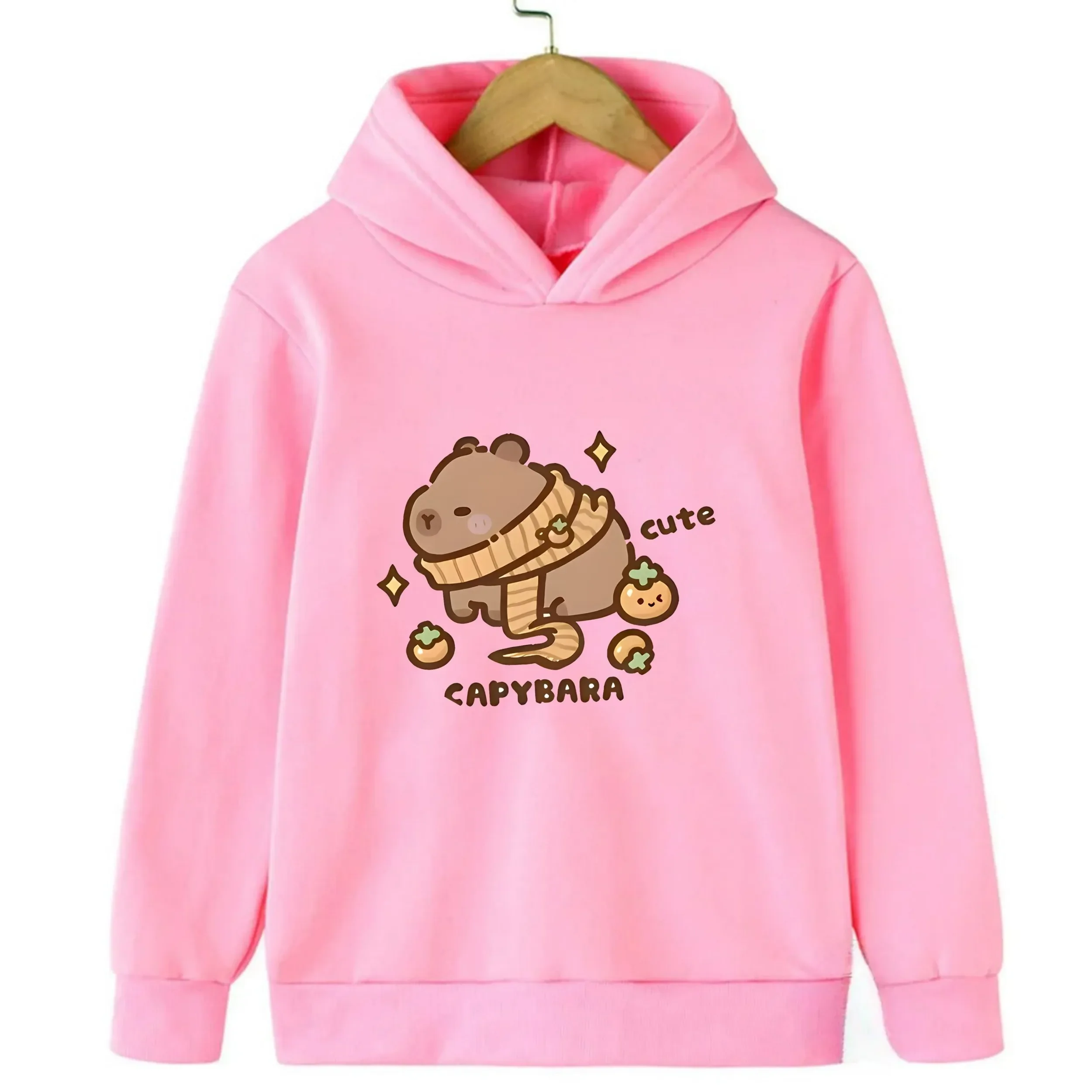 لطيف كابيبارا الأطفال مقنعين البلوز صبي فتاة الخريف الشتاء اليومية في الهواء الطلق عطلة عادية فضفاض دافئ لينة رياضية