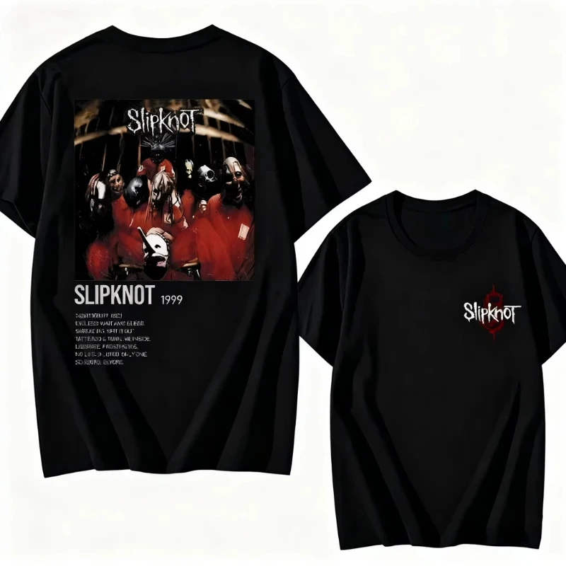 تي شيرت Hell Tour Ready، تي شيرت معدني ثقيل، تي شيرت رجالي لفرقة الروك، أكمام قصيرة مطبوعة على الوجهين، شريط منزلق