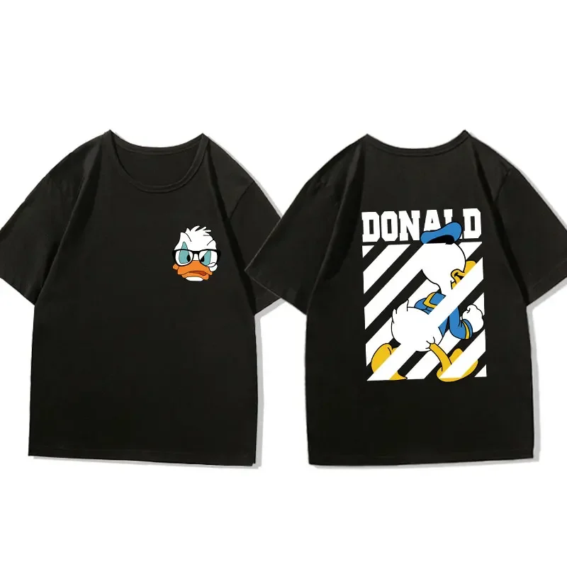 T-Shirt Donald Duck Around Men Short Sleeve Disney Co-Branded Men's Clothing Summer 2024 New Top Trend Oversized T-Shirt