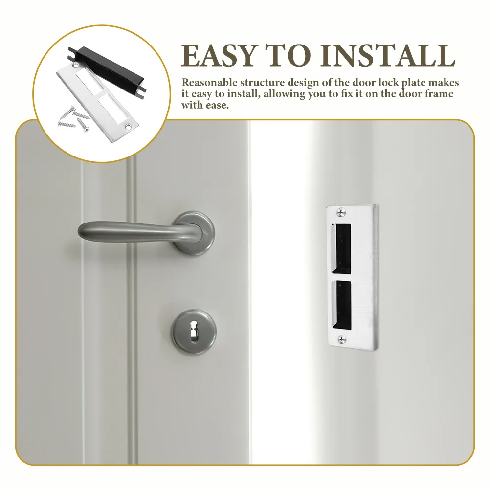 

3Pcs Door Lock Strike Plates Heavy Duty Reinforcement Door Deadbolt Cover Repair Hole Filler Replacement Plates for Security