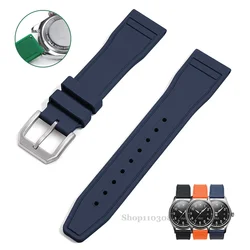 20mm 21mm 22mm FKM Fluoro Rubber Strap for IWC PILOT Portugieser Men Quick Release Bracelet Diving Waterproof Sport Watch Band