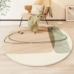 VIKAMA Modern Style Round Living Room Carpet Children's Room Bedroom Crawling Mat Warm Bed Blanket Thick Washable Mat