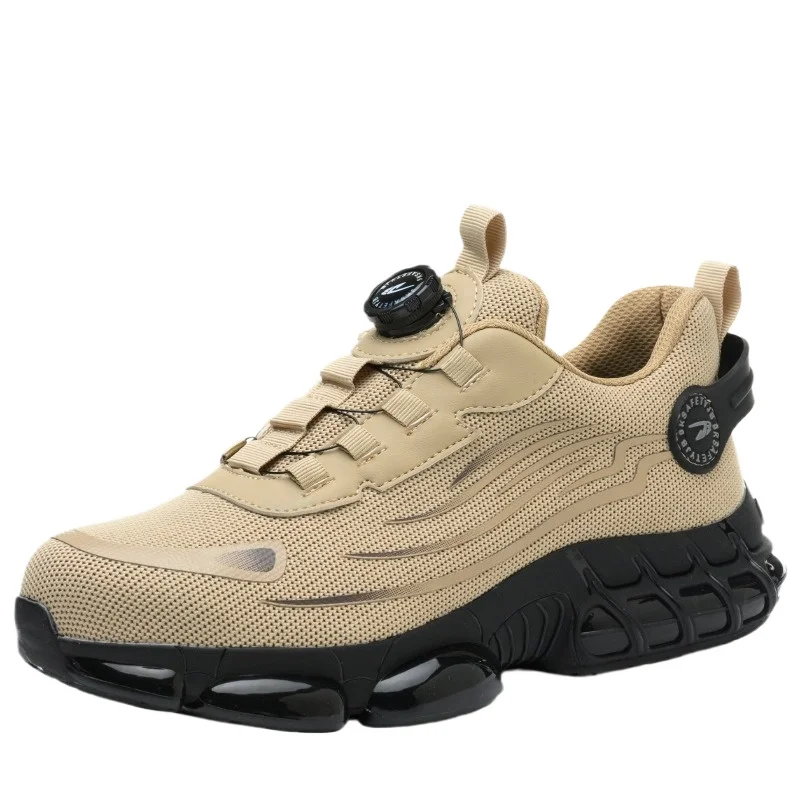 أحذية أمان بأزرار دوارة للجنسين للرجال للعمل أحذية رياضية مقاومة للثقب أحذية نسائية واقية من الصلب لأصابع القدم #2