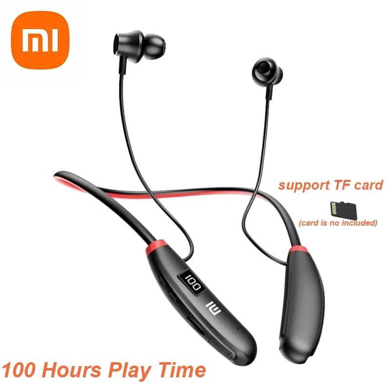 XIAOMI i39 Neckband Wireless Earbuds 100 Hours Play Bluetooth5.3 Earphones Noise Reduction Headphones With Mic Support TF Card