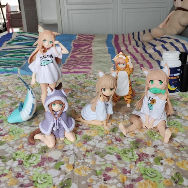 

Anime Figures My Cat Is A Cute Girl Soy Flour Cartoon Girl Action Figure Pvc Model Collection Desktop Decoration Ornament Toys