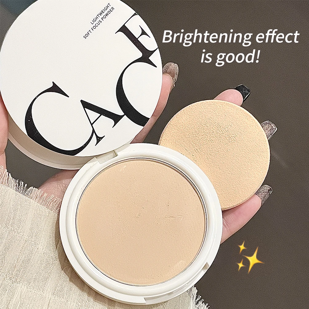 3 Colors Oil-control Pressed Powder Waterproof Long-lasting Full Coverage Face Compact Setting Powder Makeup For Face Beauty