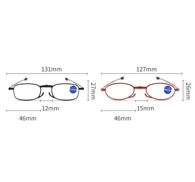 Kacamata membaca, Ultra ringan uniseks lipat portabel tas ritsleting kacamata baca antena baru kaki teleskopik anti-biru kacamata presbiopia